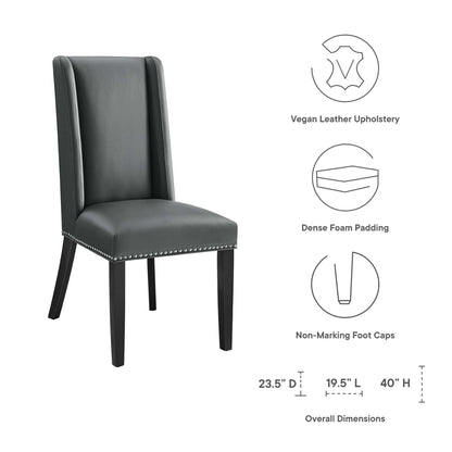 Modway - Baron Vegan Leather Dining Chair by Modway  Bar and Dining Dining Chairs Gray - EEI-2232-GRY