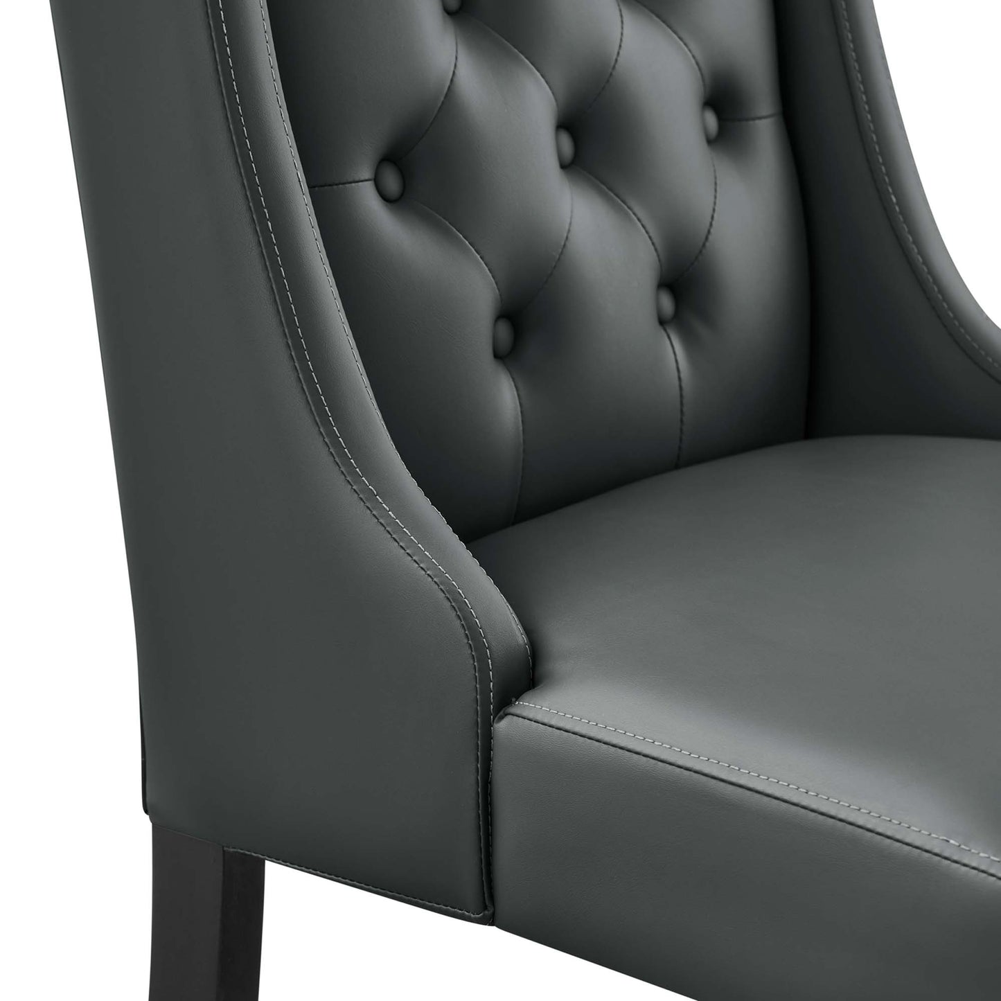 Modway - Baronet Button Tufted Vegan Leather Dining Chair by Modway  Bar and Dining Dining Chairs Gray - EEI-2234-GRY