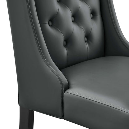 Modway - Baronet Button Tufted Vegan Leather Dining Chair by Modway  Bar and Dining Dining Chairs Gray - EEI-2234-GRY
