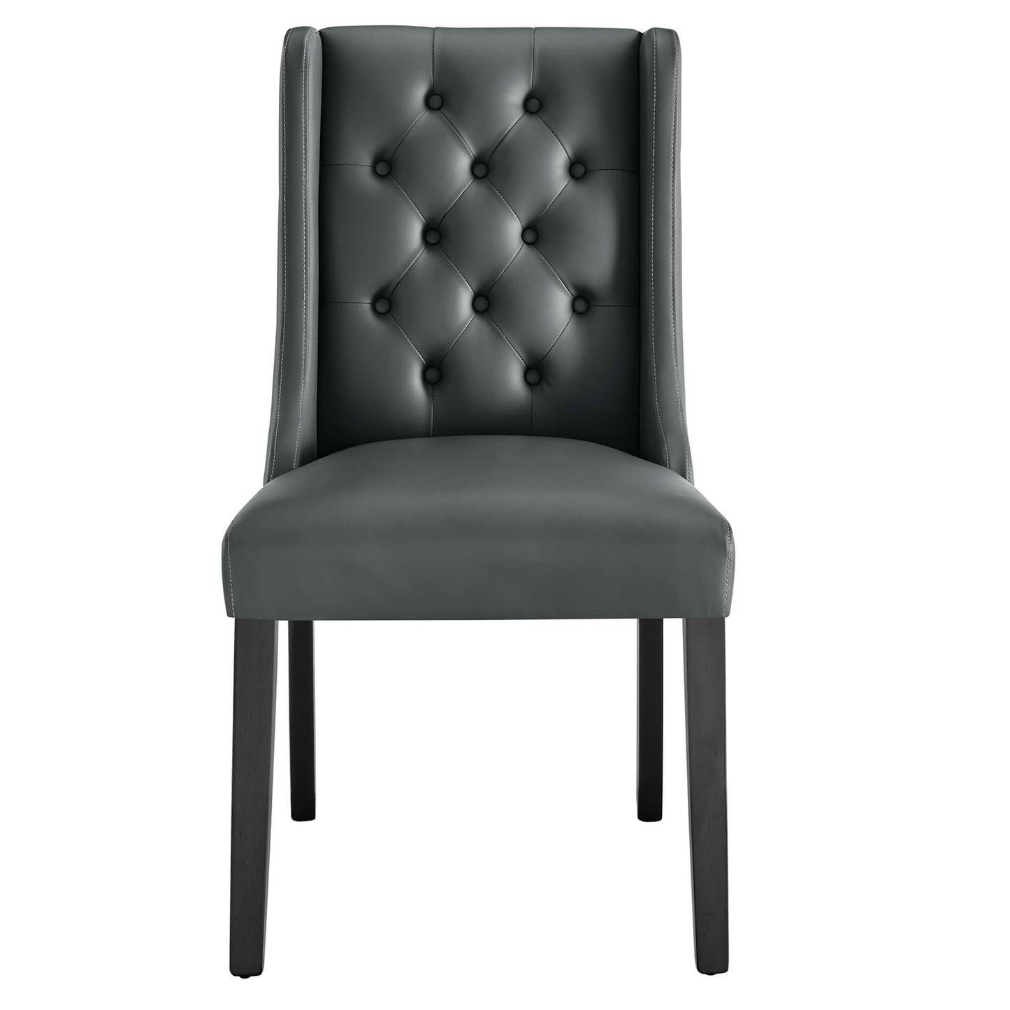 Modway - Baronet Button Tufted Vegan Leather Dining Chair by Modway  Bar and Dining Dining Chairs Gray - EEI-2234-GRY