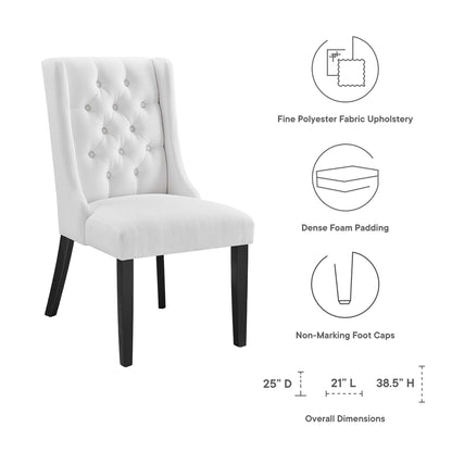 Modway - Baronet Button Tufted Fabric Dining Chair by Modway  Bar and Dining Dining Chairs White - EEI-2235-WHI