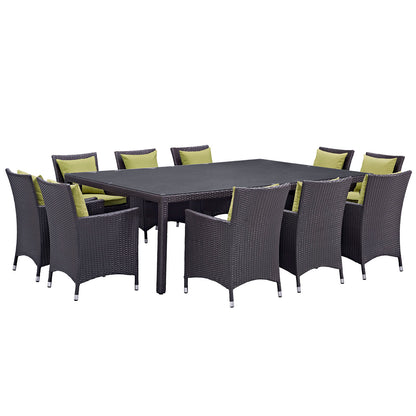 Modway Outlet Convene 11 Piece Outdoor Patio Dining Set by Modway  Outdoor Furniture Furniture Espresso Peridot - EEI-2240-EXP-PER-SET