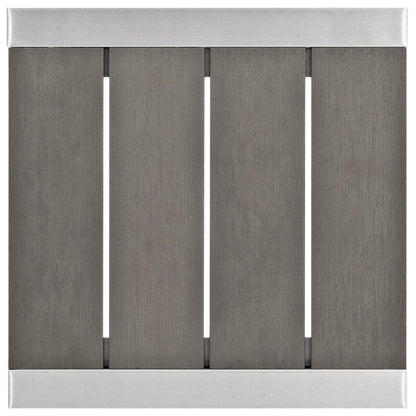 Gray outdoor aluminum side table.