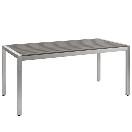 Modway - Shore Outdoor Patio Aluminum Dining Table by Modway  Outdoor Furniture Bar and Dining Gray - EEI-2251-SLV-GRY
