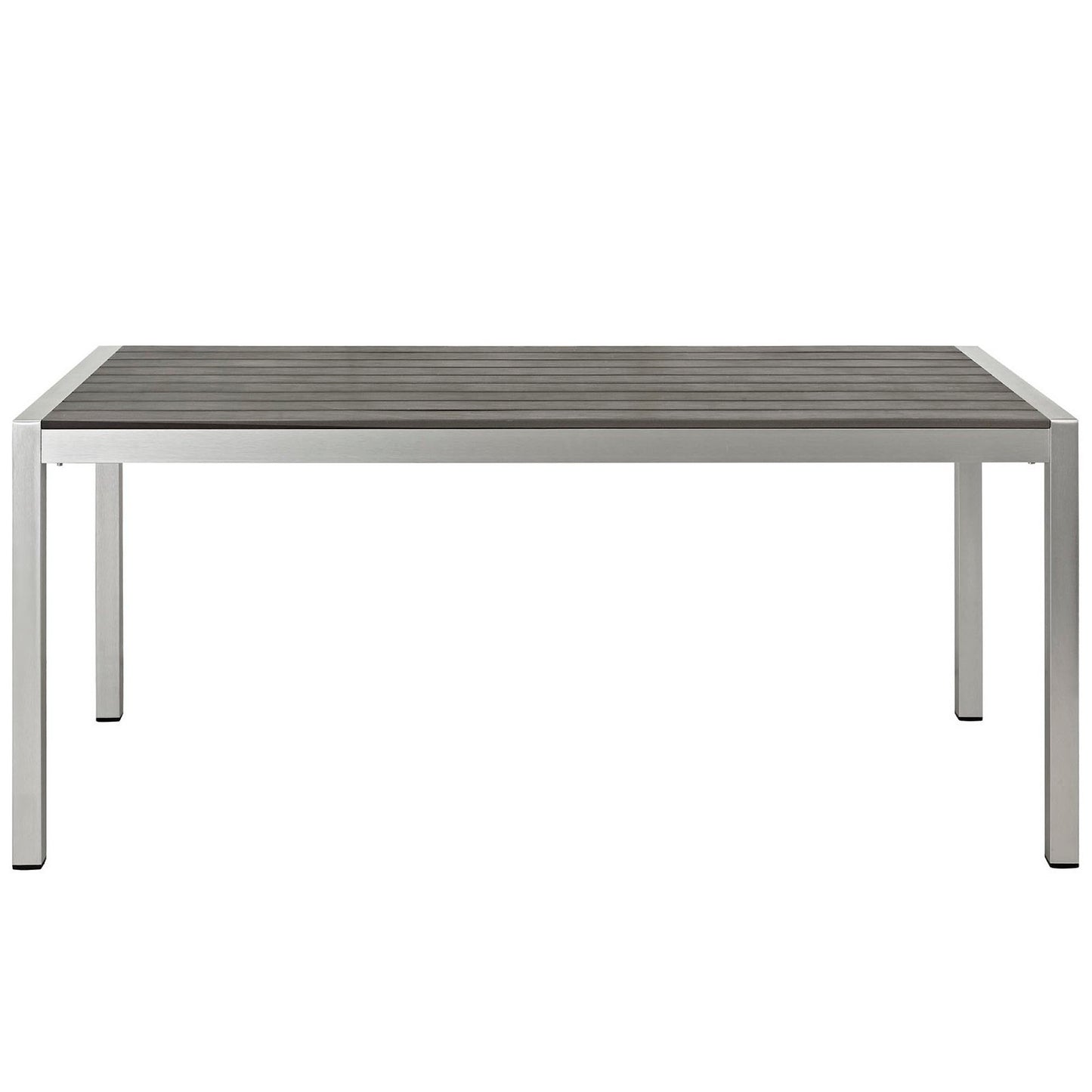 Modway - Shore Outdoor Patio Aluminum Dining Table by Modway  Outdoor Furniture Bar and Dining Gray - EEI-2251-SLV-GRY