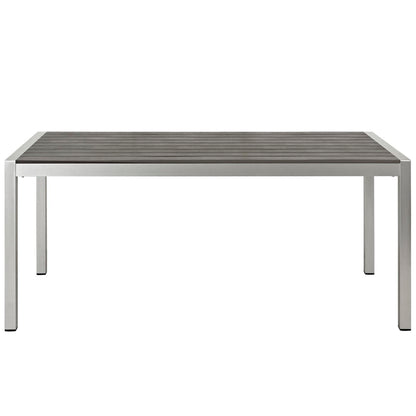 Modway - Shore Outdoor Patio Aluminum Dining Table by Modway  Outdoor Furniture Bar and Dining Gray - EEI-2251-SLV-GRY