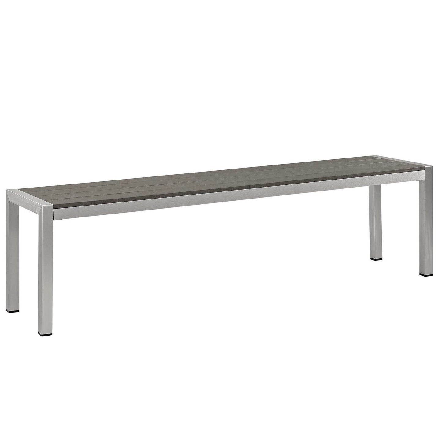 Modway - Shore Outdoor Patio Aluminum Bench by Modway  Outdoor Furniture Sofa Sectionals Gray - EEI-2252-SLV-GRY