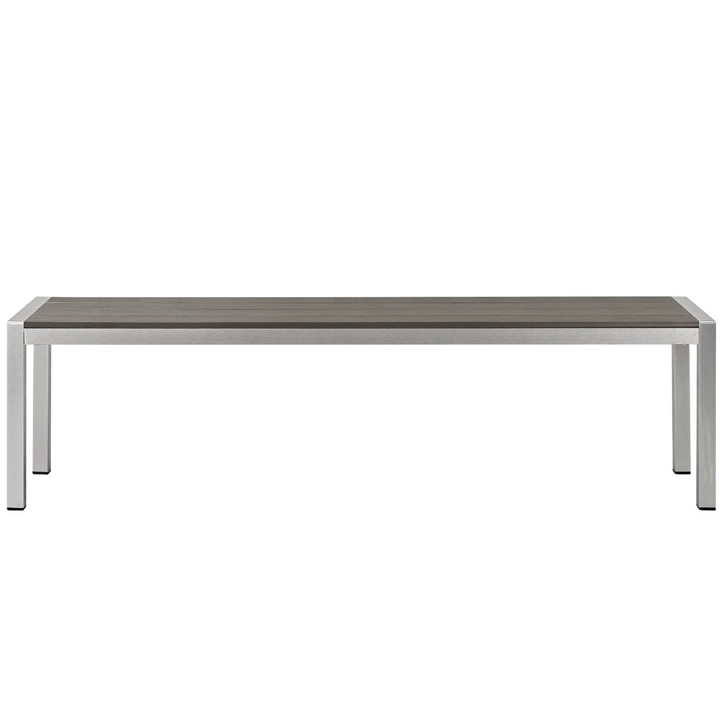 Modway - Shore Outdoor Patio Aluminum Bench by Modway  Outdoor Furniture Sofa Sectionals Gray - EEI-2252-SLV-GRY