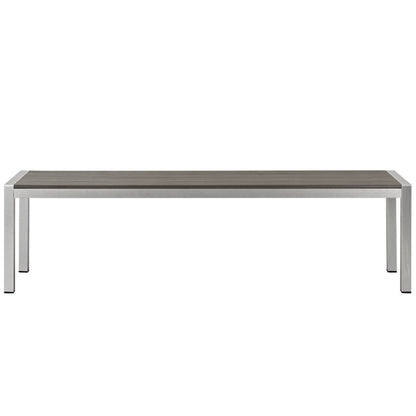 Modway - Shore Outdoor Patio Aluminum Bench by Modway  Outdoor Furniture Sofa Sectionals Gray - EEI-2252-SLV-GRY