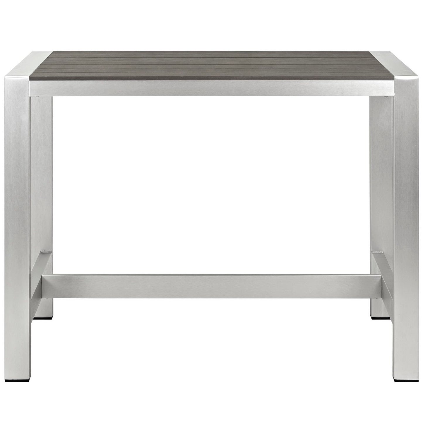 Modway - Shore Outdoor Patio Aluminum Rectangle Bar Table by Modway  Outdoor Furniture Bar and Dining Gray - EEI-2253-SLV-GRY