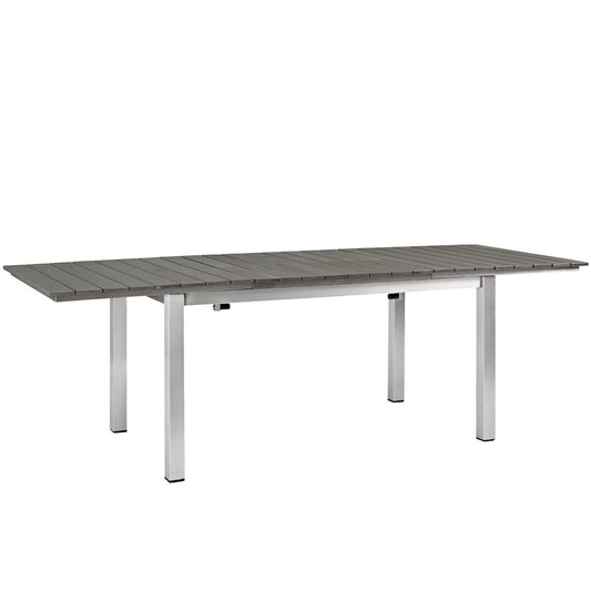 Modway Outlet Shore Outdoor Patio Aluminum Dining Table by Modway  Outdoor Furniture Furniture Silver Gray - EEI-2257-SLV-GRY