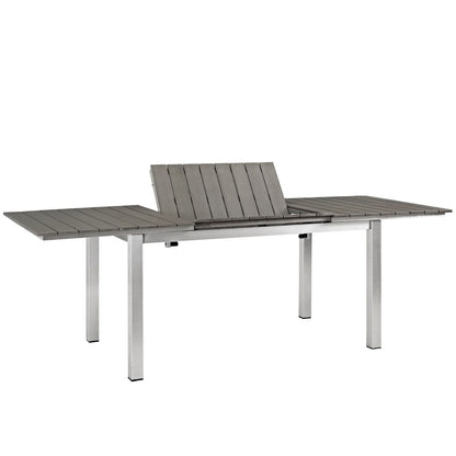 Modway Outlet Shore Outdoor Patio Aluminum Dining Table by Modway  Outdoor Furniture Furniture Silver Gray - EEI-2257-SLV-GRY