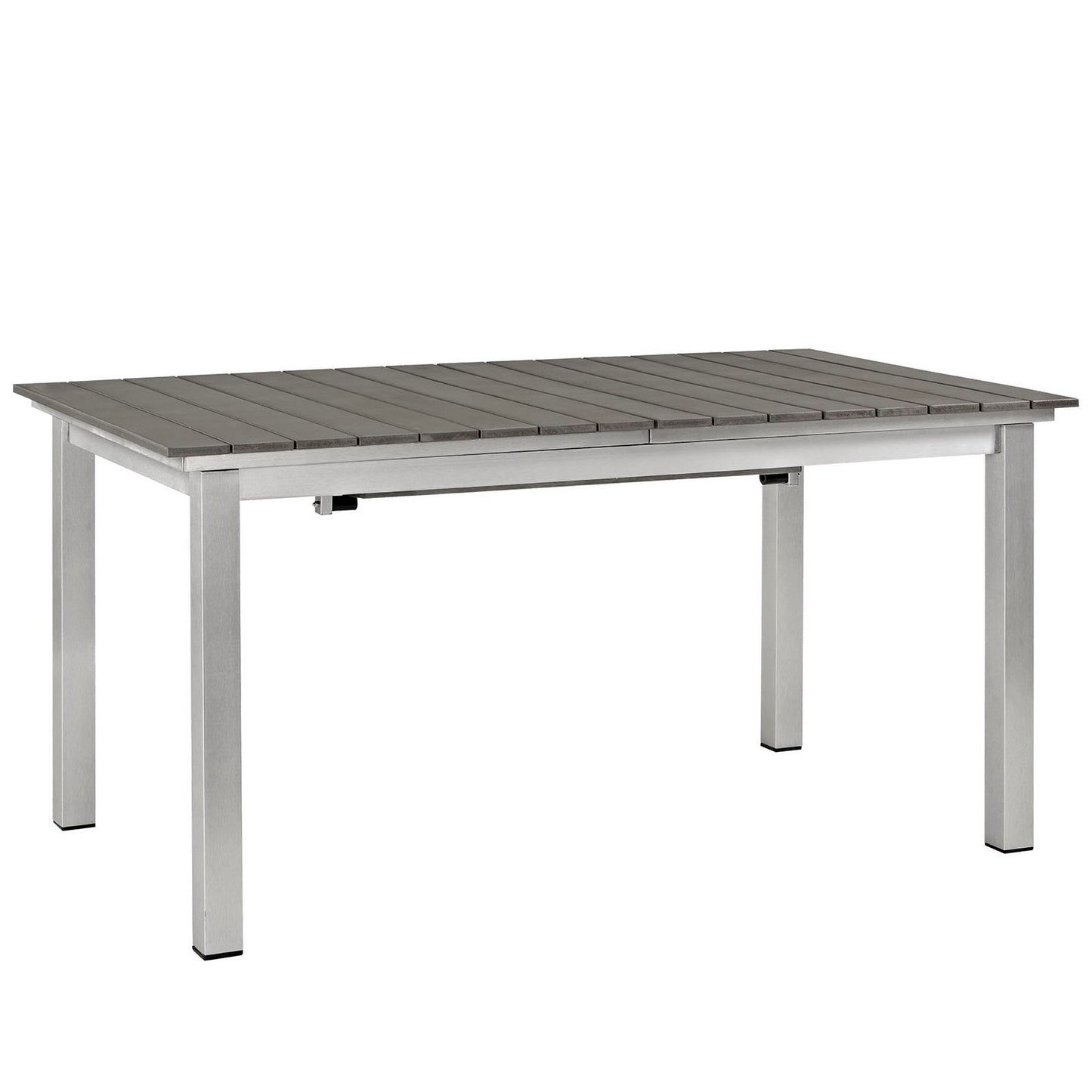 Modway Outlet Shore Outdoor Patio Aluminum Dining Table by Modway  Outdoor Furniture Furniture Silver Gray - EEI-2257-SLV-GRY
