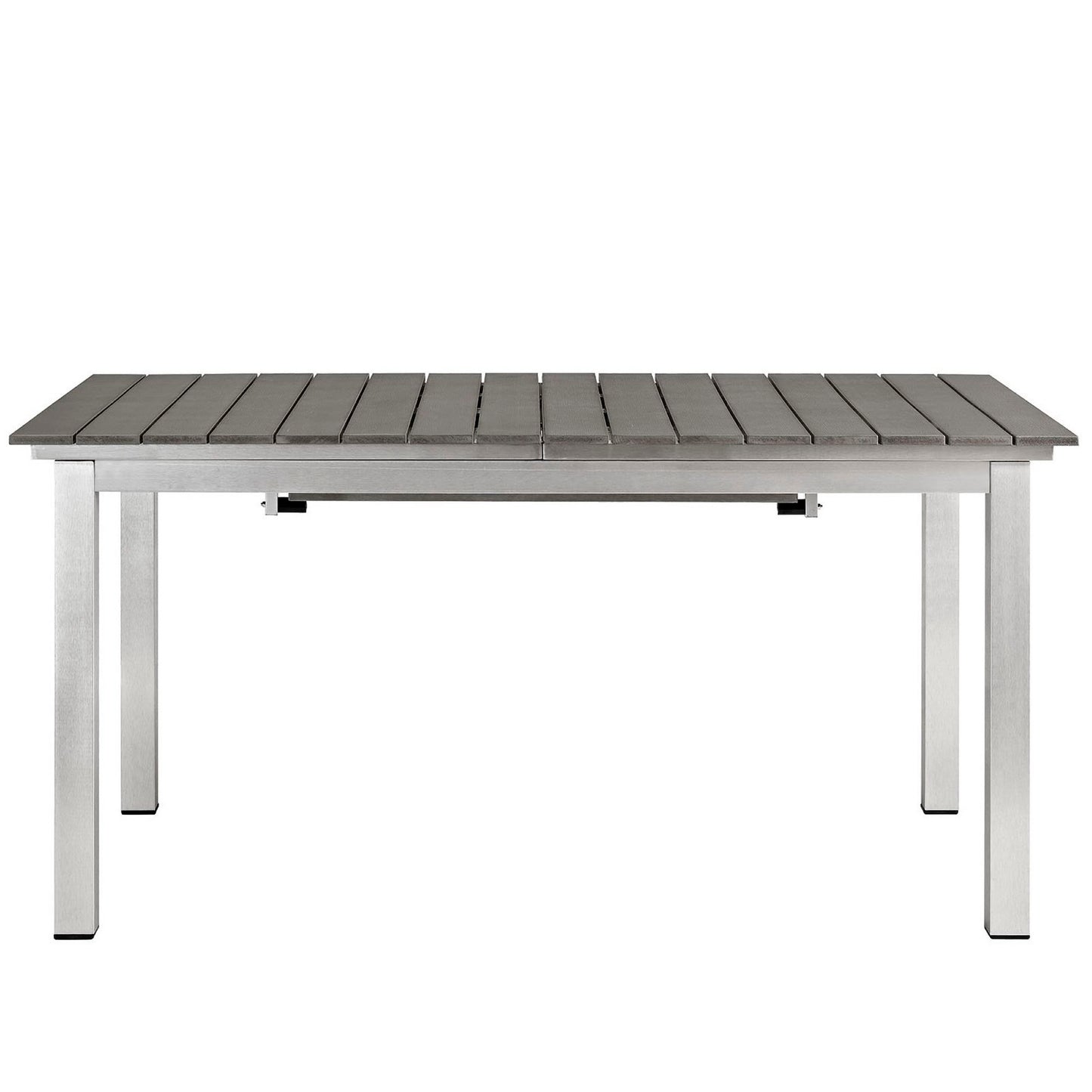 Modway Outlet Shore Outdoor Patio Aluminum Dining Table by Modway  Outdoor Furniture Furniture Silver Gray - EEI-2257-SLV-GRY