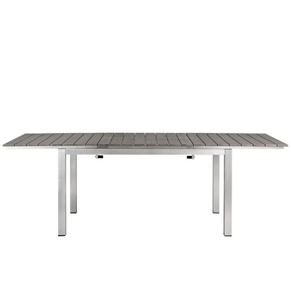 Modway Outlet Shore Outdoor Patio Aluminum Dining Table by Modway  Outdoor Furniture Furniture Silver Gray - EEI-2257-SLV-GRY