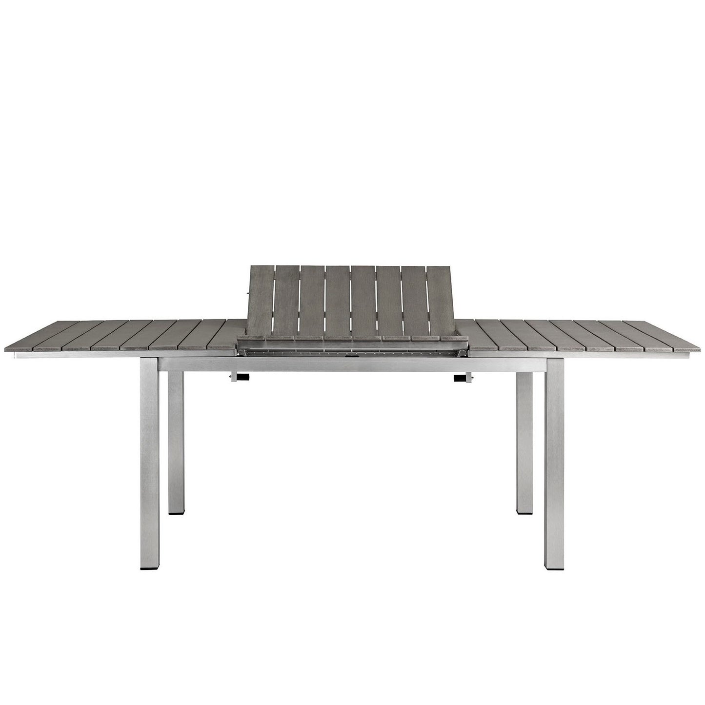 Modway Outlet Shore Outdoor Patio Aluminum Dining Table by Modway  Outdoor Furniture Furniture Silver Gray - EEI-2257-SLV-GRY