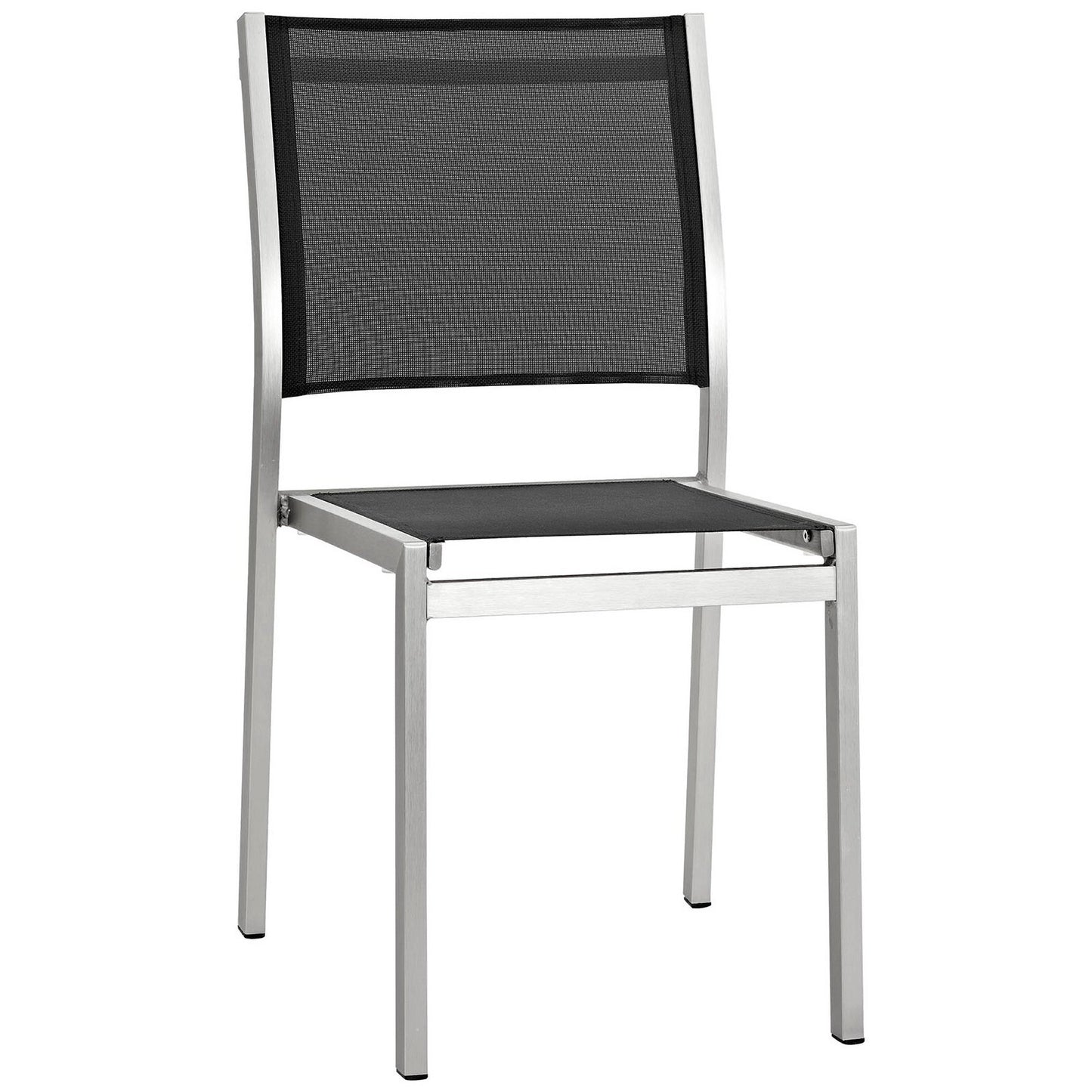 Modway Outlet Shore Outdoor Patio Aluminum Side Chair by Modway  Outdoor Furniture Furniture Silver Black - EEI-2259-SLV-BLK
