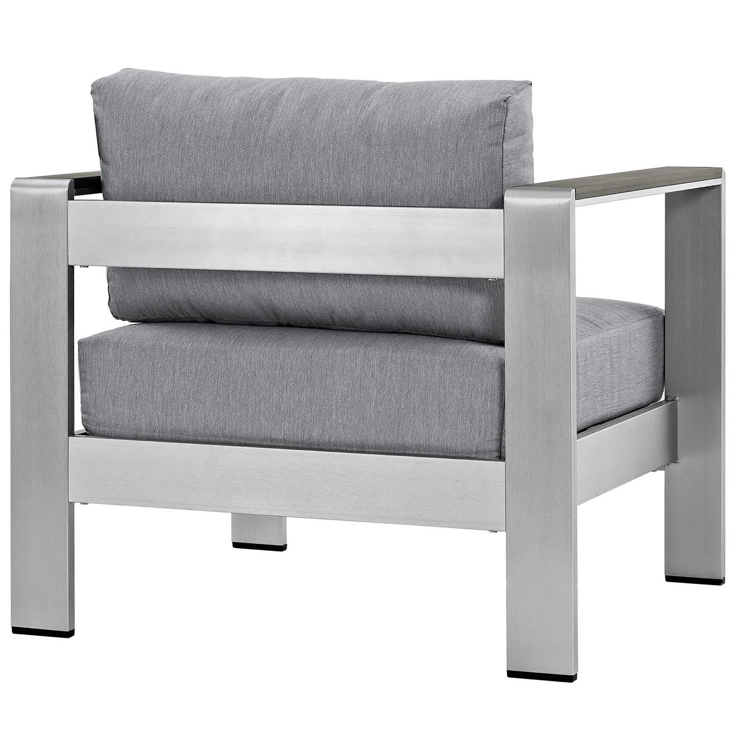 Modway - Shore Outdoor Patio Aluminum Armchair by Modway  Outdoor Furniture Sofa Sectionals Gray - EEI-2266-SLV-GRY