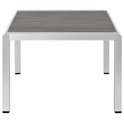 Modway - Shore Outdoor Patio Aluminum Coffee Table by Modway  Outdoor Furniture Bar and Dining Gray - EEI-2268-SLV-GRY