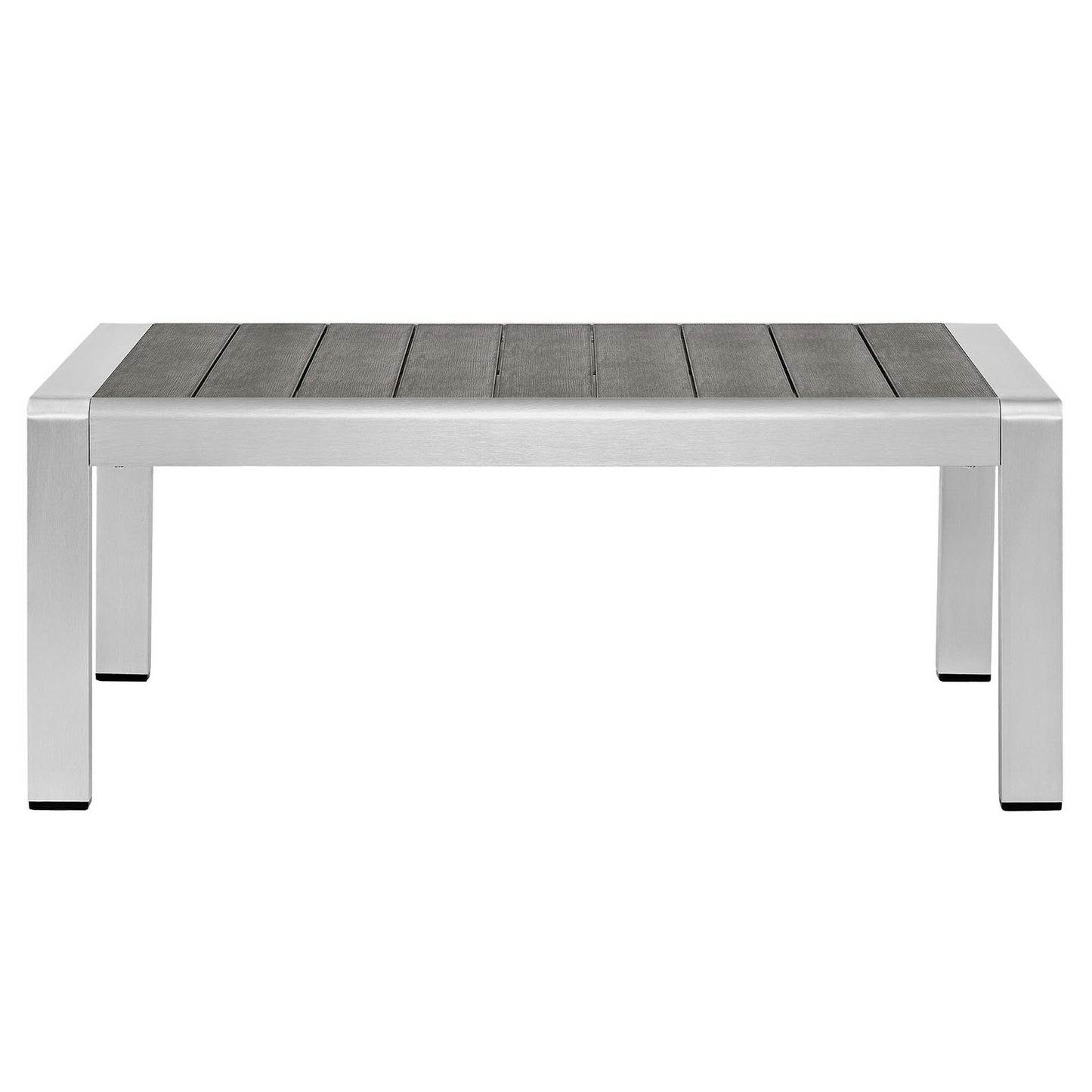 Modway - Shore Outdoor Patio Aluminum Coffee Table by Modway  Outdoor Furniture Bar and Dining Gray - EEI-2268-SLV-GRY
