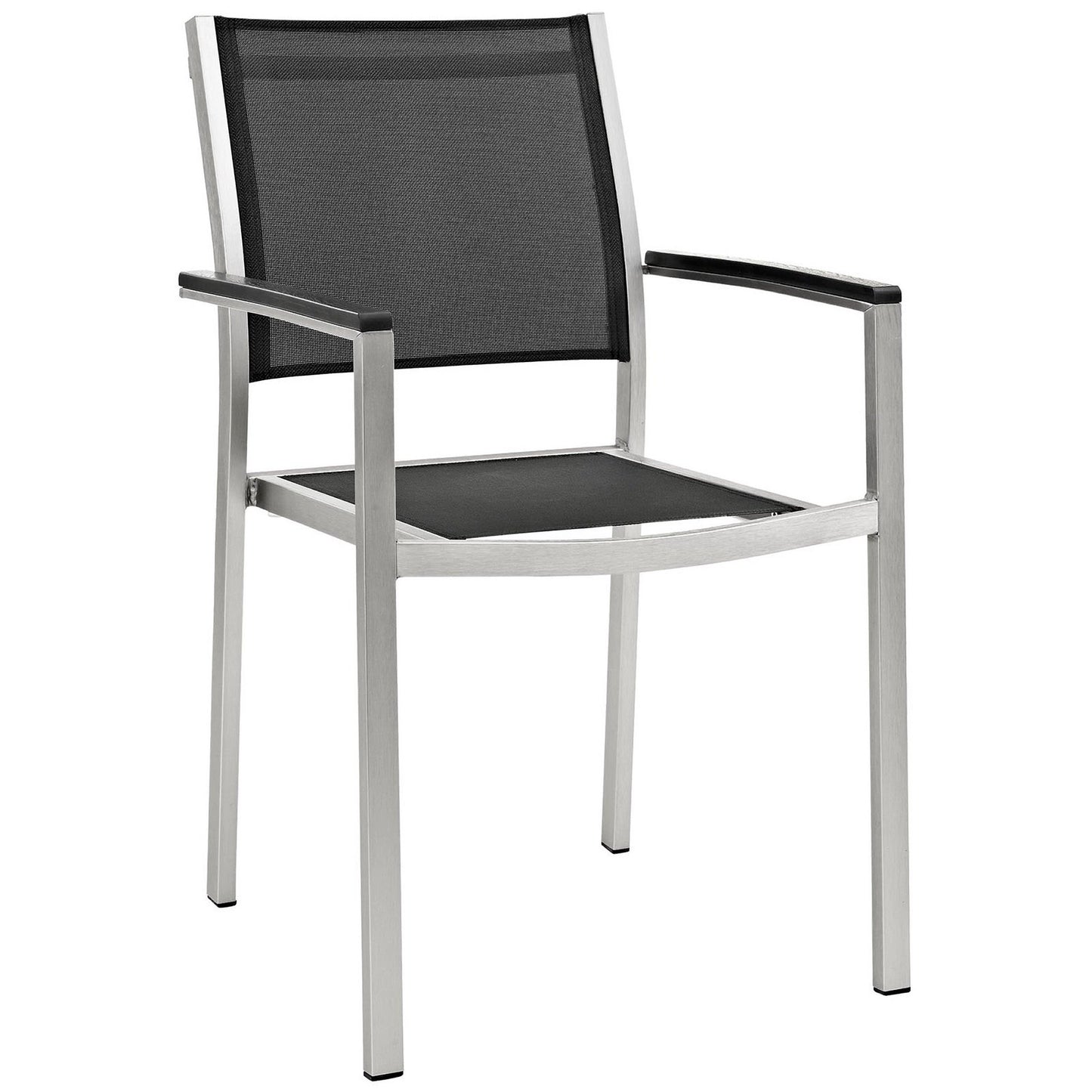 Modway Outlet Shore Outdoor Patio Aluminum Dining Chair by Modway  Outdoor Furniture Furniture Silver Black - EEI-2272-SLV-BLK