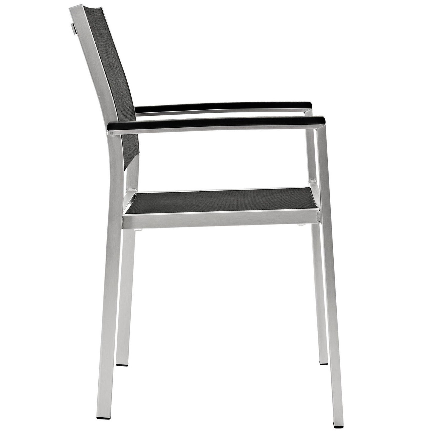 Modway Outlet Shore Outdoor Patio Aluminum Dining Chair by Modway  Outdoor Furniture Furniture Silver Black - EEI-2272-SLV-BLK