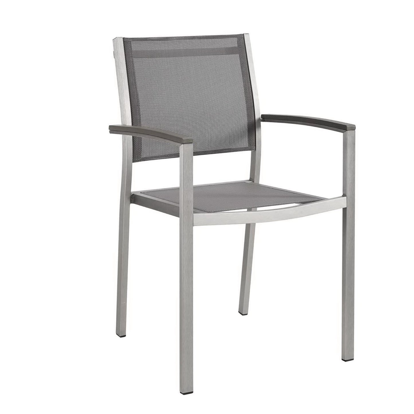 Modway Outlet Shore Outdoor Patio Aluminum Dining Chair by Modway  Outdoor Furniture Furniture Silver Gray - EEI-2272-SLV-GRY