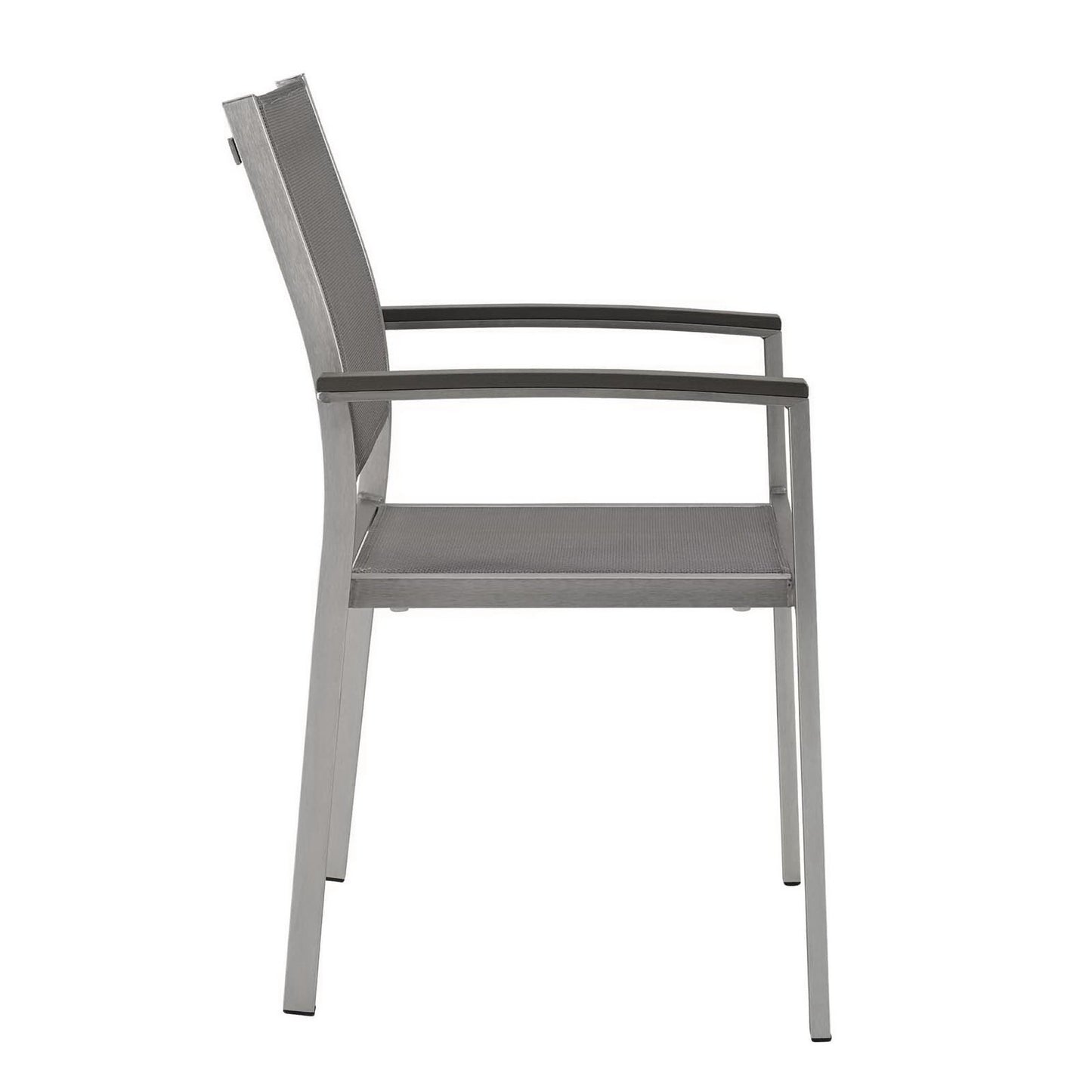 Modway Outlet Shore Outdoor Patio Aluminum Dining Chair by Modway  Outdoor Furniture Furniture Silver Gray - EEI-2272-SLV-GRY
