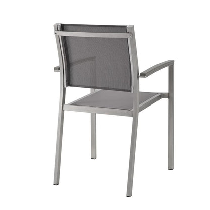 Modway Outlet Shore Outdoor Patio Aluminum Dining Chair by Modway  Outdoor Furniture Furniture Silver Gray - EEI-2272-SLV-GRY
