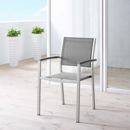 Modway Outlet Shore Outdoor Patio Aluminum Dining Chair by Modway  Outdoor Furniture Furniture Silver Gray - EEI-2272-SLV-GRY
