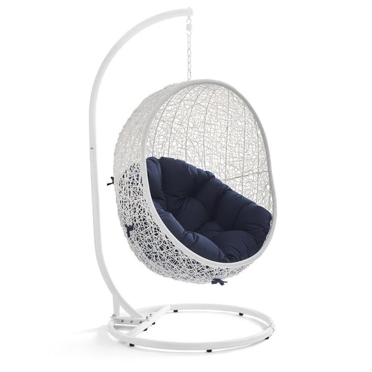 Modway - Hide Outdoor Patio Swing Chair With Stand by Modway  Outdoor Furniture Daybeds and Lounges Blue - EEI-2273-WHI-NAV