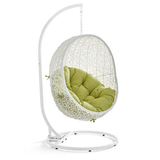 Modway - Hide Outdoor Patio Swing Chair With Stand by Modway  Outdoor Furniture Daybeds and Lounges Green - EEI-2273-WHI-PER