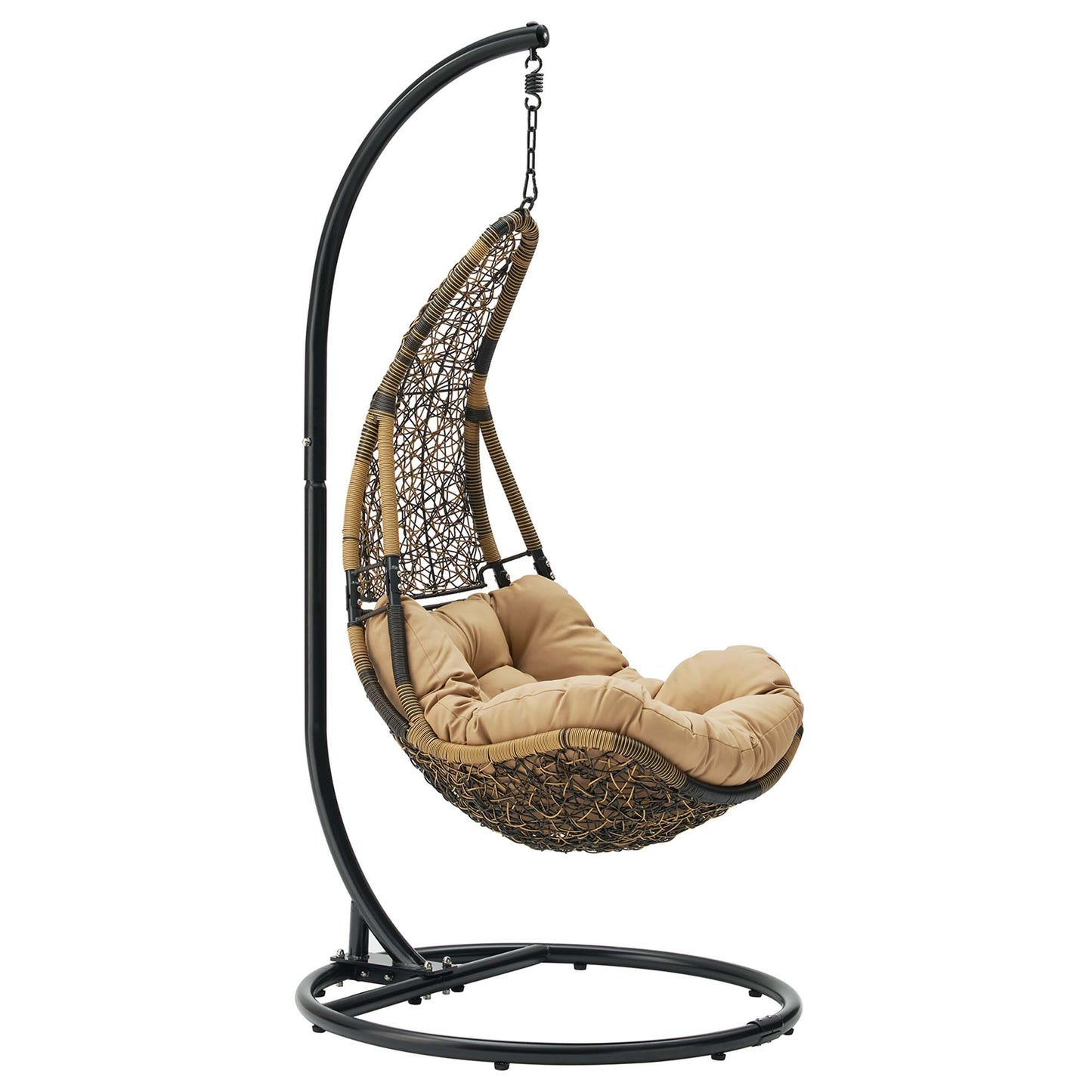 Modway - Abate Wicker Rattan Outdoor Patio Swing Chair by Modway  Outdoor Furniture Daybeds and Lounges Brown - EEI-2276-BLK-MOC-SET