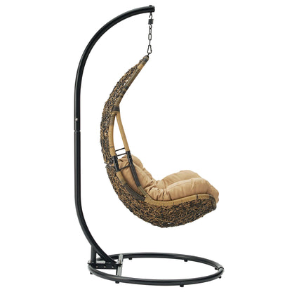 Modway - Abate Wicker Rattan Outdoor Patio Swing Chair by Modway  Outdoor Furniture Daybeds and Lounges Brown - EEI-2276-BLK-MOC-SET