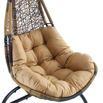 Modway - Abate Wicker Rattan Outdoor Patio Swing Chair by Modway  Outdoor Furniture Daybeds and Lounges Brown - EEI-2276-BLK-MOC-SET