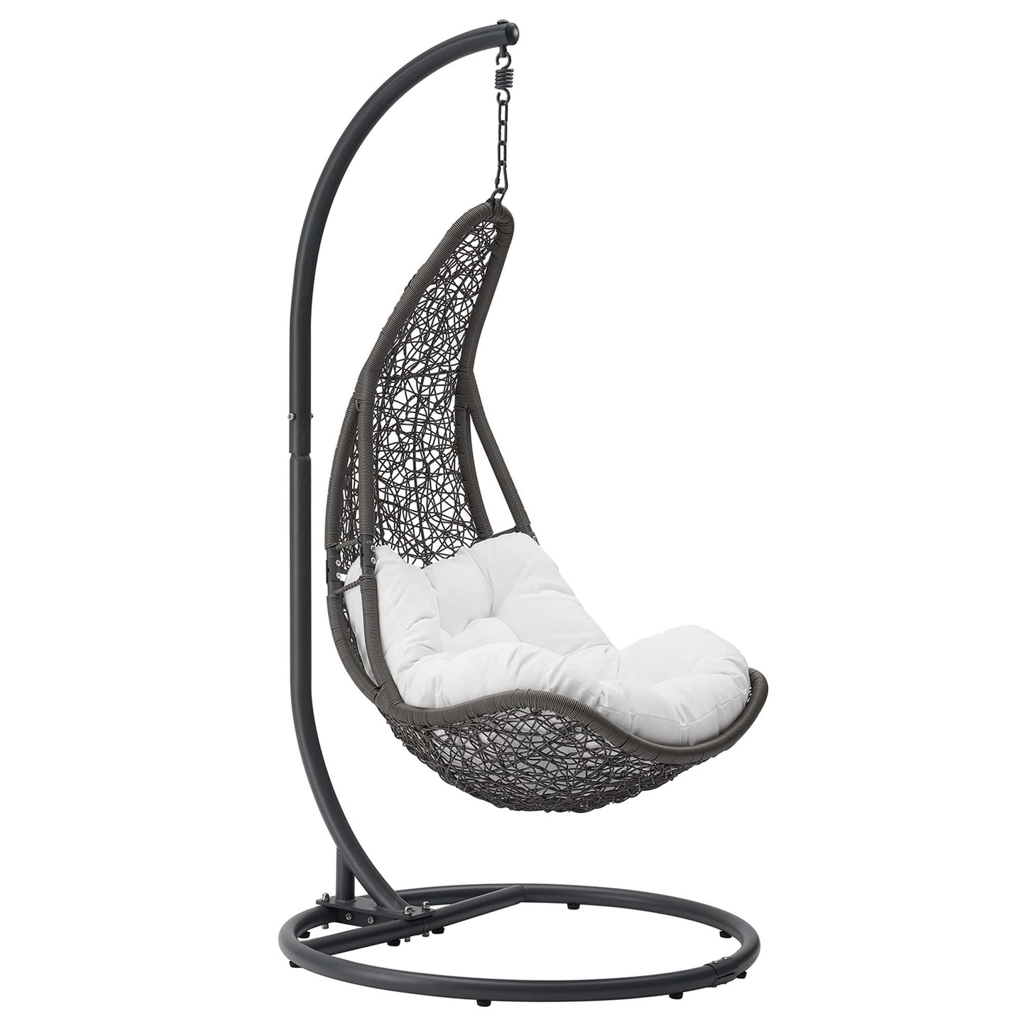 Modway - Abate Wicker Rattan Outdoor Patio Swing Chair by Modway  Outdoor Furniture Daybeds and Lounges White - EEI-2276-GRY-WHI-SET