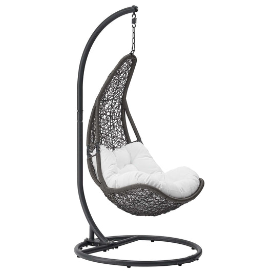 Modway - Abate Wicker Rattan Outdoor Patio Swing Chair by Modway  Outdoor Furniture Daybeds and Lounges White - EEI-2276-GRY-WHI-SET