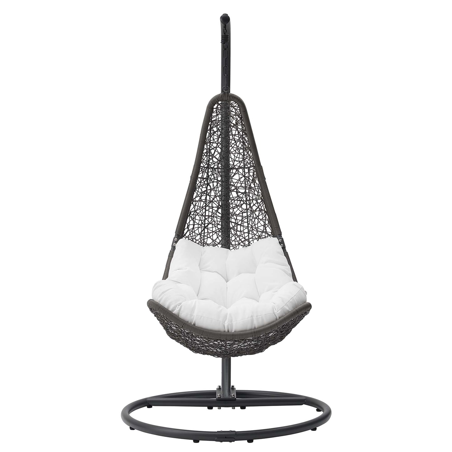Modway - Abate Wicker Rattan Outdoor Patio Swing Chair by Modway  Outdoor Furniture Daybeds and Lounges White - EEI-2276-GRY-WHI-SET