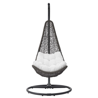 Modway - Abate Wicker Rattan Outdoor Patio Swing Chair by Modway  Outdoor Furniture Daybeds and Lounges White - EEI-2276-GRY-WHI-SET