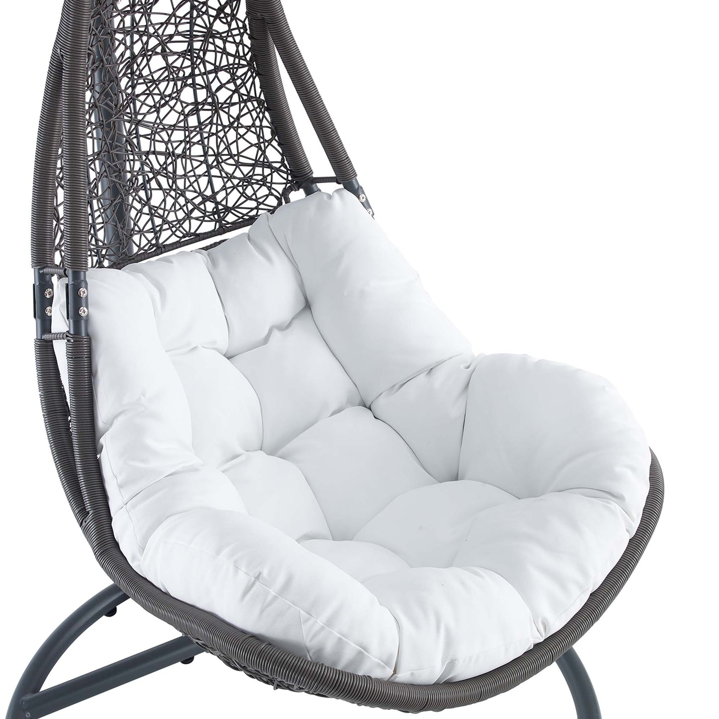 Modway - Abate Wicker Rattan Outdoor Patio Swing Chair by Modway  Outdoor Furniture Daybeds and Lounges White - EEI-2276-GRY-WHI-SET