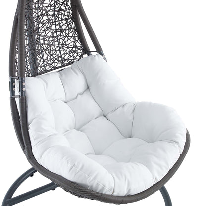 Modway - Abate Wicker Rattan Outdoor Patio Swing Chair by Modway  Outdoor Furniture Daybeds and Lounges White - EEI-2276-GRY-WHI-SET