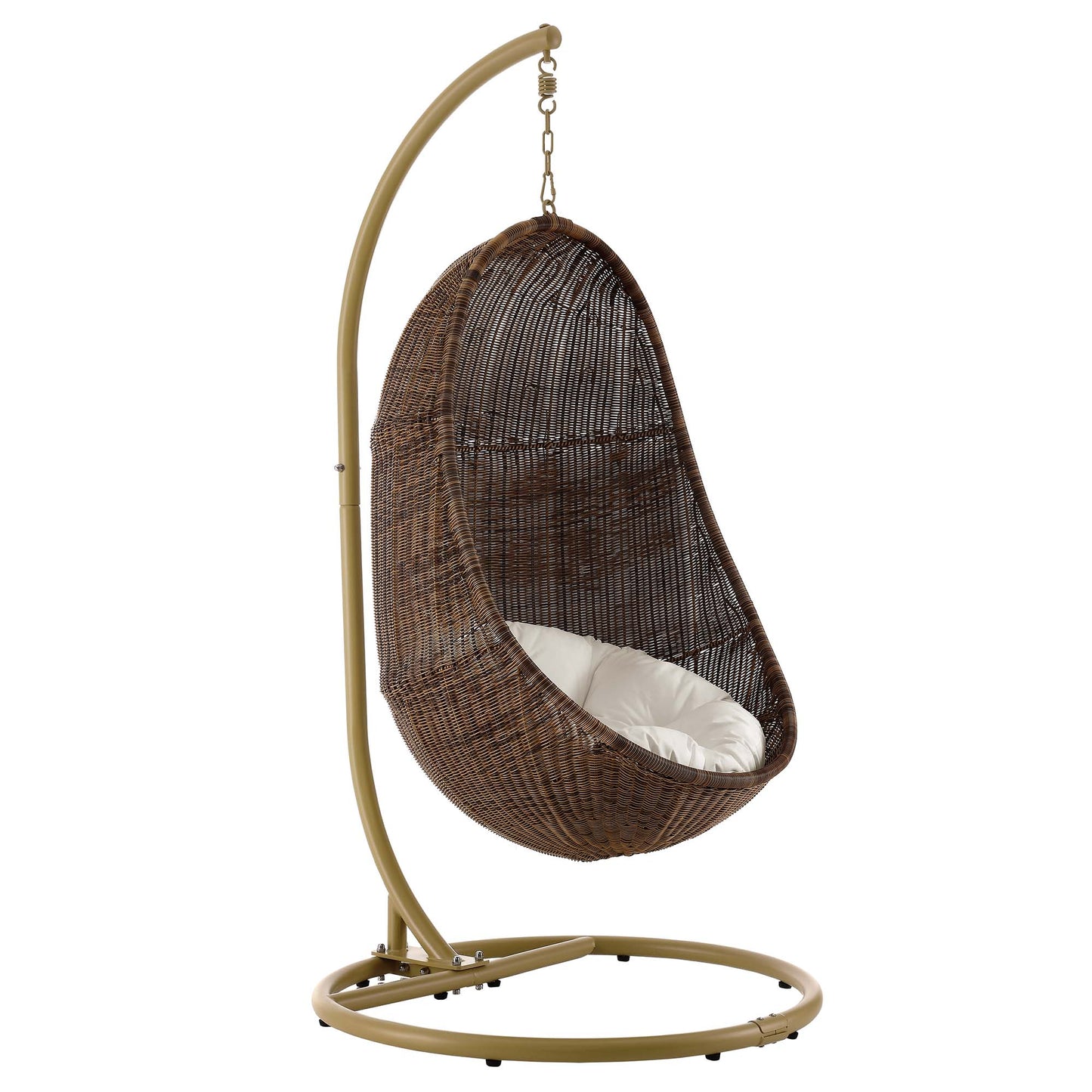 Modway - Bean Outdoor Patio Wood Swing Chair With Stand by Modway  Outdoor Furniture Daybeds and Lounges White - EEI-2277-YLW-WHI-SET