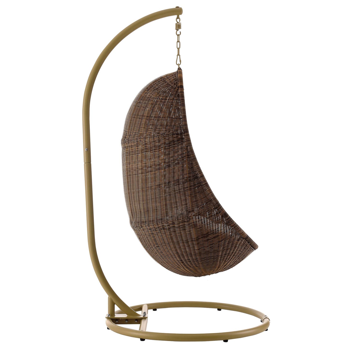 Modway - Bean Outdoor Patio Wood Swing Chair With Stand by Modway  Outdoor Furniture Daybeds and Lounges White - EEI-2277-YLW-WHI-SET