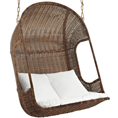Modway Outlet Vantage Outdoor Patio Swing Chair With Stand by Modway  Outdoor Furniture Furniture Brown White - EEI-2278-BRN-WHI-SET