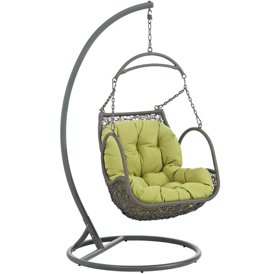 Modway - Arbor Outdoor Patio Wood Swing Chair by Modway  Outdoor Furniture Daybeds and Lounges Green - EEI-2279-PER-SET