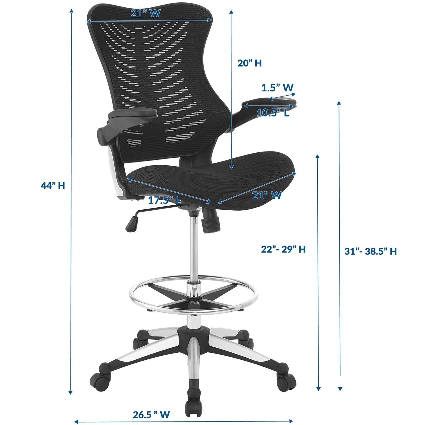 Modway - Charge Drafting Chair by Modway  Office Furniture Office Chairs Black - EEI-2286-BLK