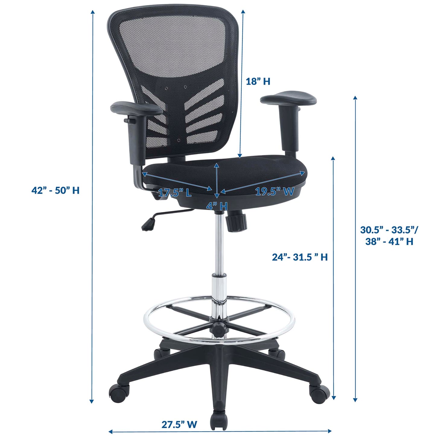 Modway - Articulate Drafting Chair by Modway  Office Furniture Office Chairs Black - EEI-2289-BLK