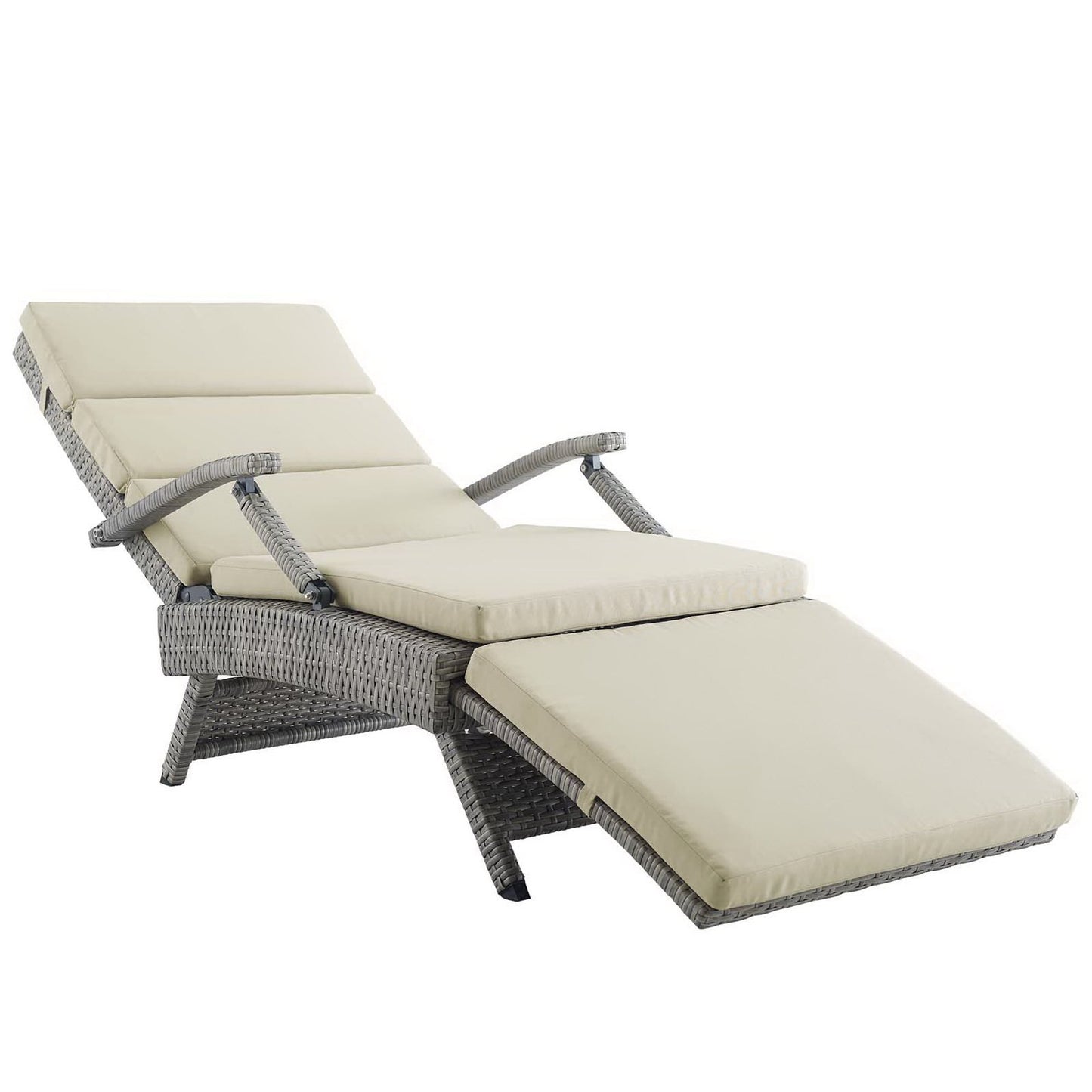 Modway Outlet Envisage Chaise Outdoor Patio Wicker Rattan Lounge Chair by Modway  Outdoor Furniture Furniture Light Gray Beige - EEI-2301-LGR-BEI
