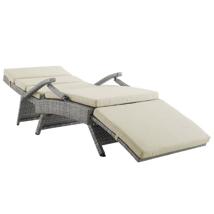 Modway Outlet Envisage Chaise Outdoor Patio Wicker Rattan Lounge Chair by Modway  Outdoor Furniture Furniture Light Gray Beige - EEI-2301-LGR-BEI