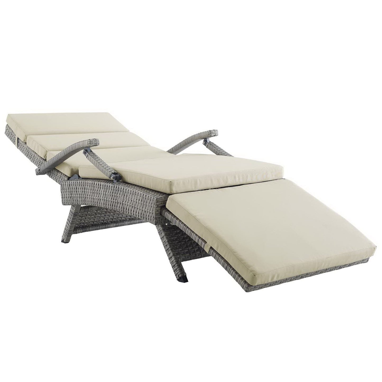 Modway Outlet Envisage Chaise Outdoor Patio Wicker Rattan Lounge Chair by Modway  Outdoor Furniture Furniture Light Gray Beige - EEI-2301-LGR-BEI